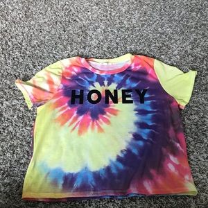 Tie Dye “HONEY” Crop Top.